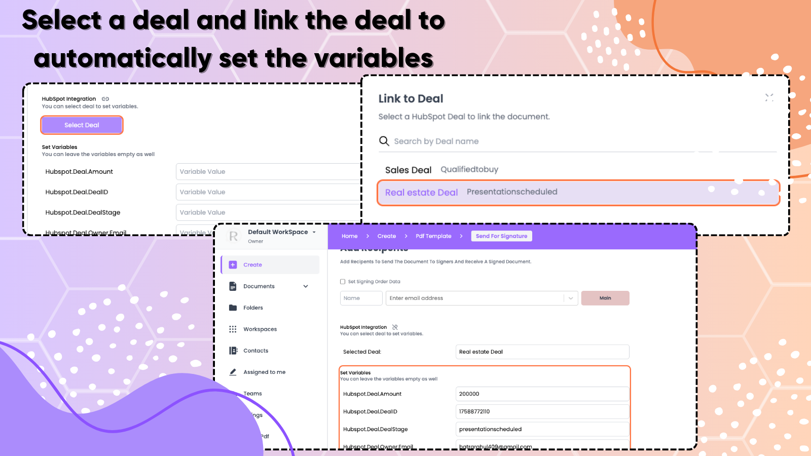 Pull CRM data and properties into documents automatically